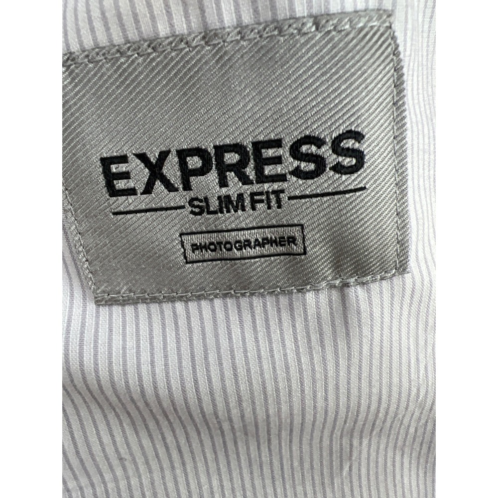 Express Blazer Men Slim Fit Red Photographer 36 S Two-Button Sport Coat Linen Bl - Picture 3 of 9